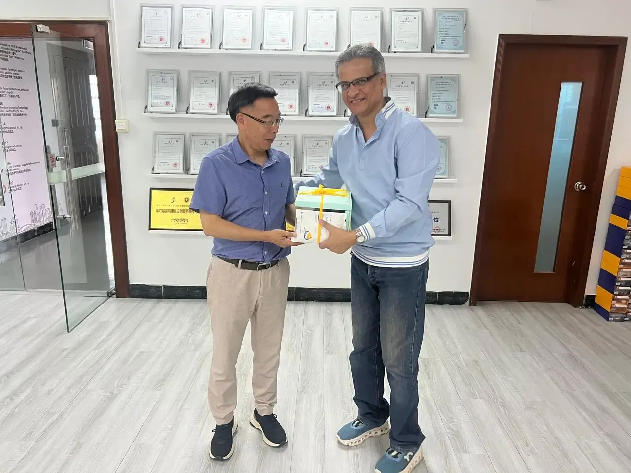 Exchanging gifts with a long-term manufacturing partner